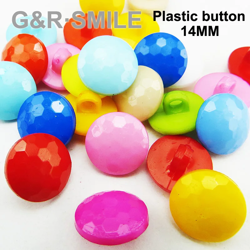 50 шт. 14 мм круглые цветные крашеные пластиковые пуговицы с шариками из
