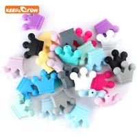 keepgrow 10pc silicone beads crown baby products teething toys for diy jewelry making bpa free mordedor silicona silicon beads