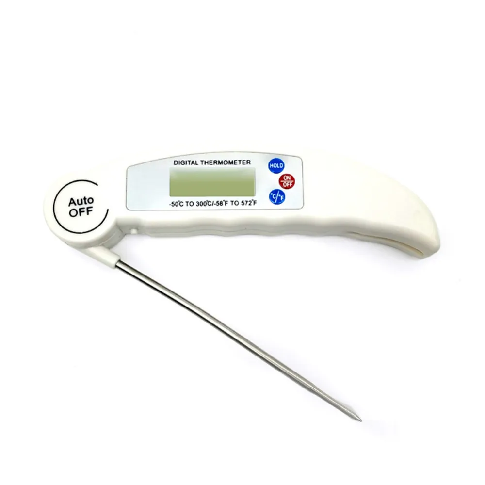 White Digital Cooking Water Oil Tools Instant Read Probe Thermometer Foldable Food BBQ Meat Oven Folding Kitchen Thermometer Grill - Цвет: White