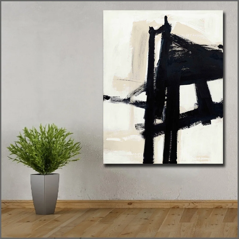 

Large Size Oil Painting Franz_kline_light_mechanic Wall Art Canvas Prints Pictures for Living Room and Bedroom No Frames WLONG