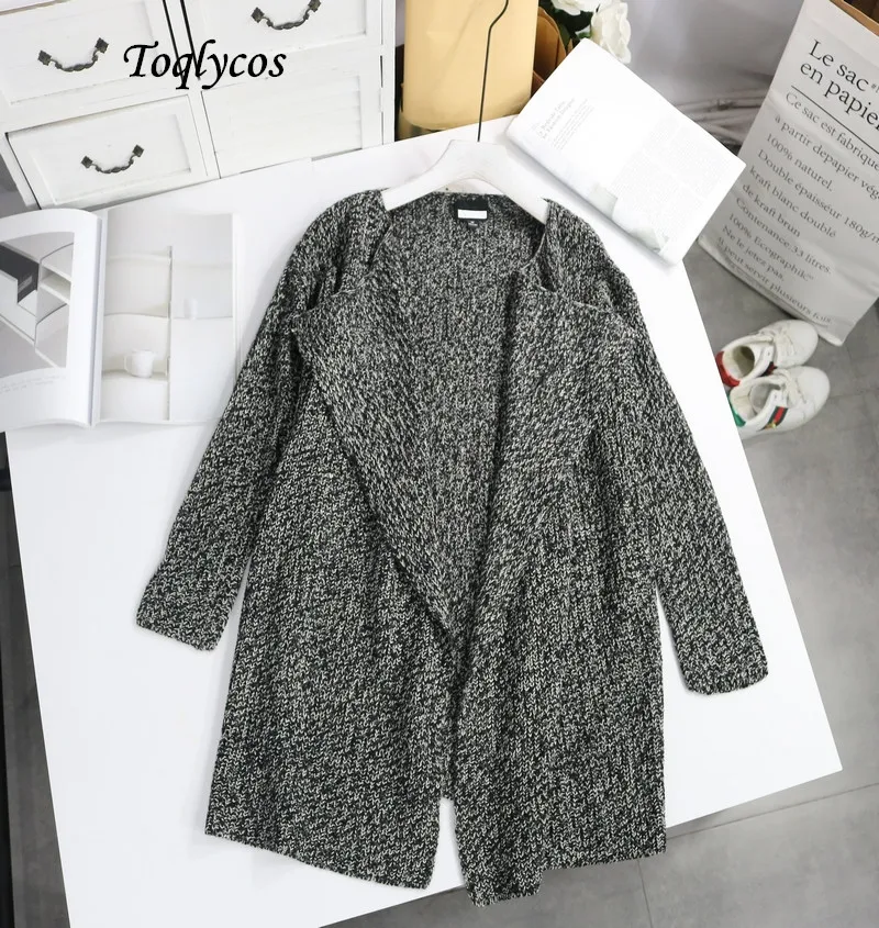 Languid is lazy wind sweater cardigan coat female autumn winter in new fund temperament long loose outside build 258 |