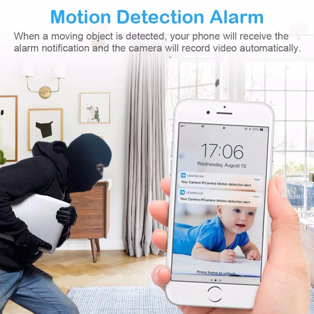 Wi Fi HD 1080P мини камера беспроводная домашняя безопасности няня детские мониторы с