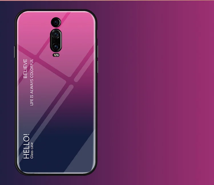 Чехол из закаленного стекла Red mi K20 градиентного цвета для Xiao mi 9T mi 9T черный силиконовый мягкий чехол-бампер на красном mi K20 Pro glass Cse