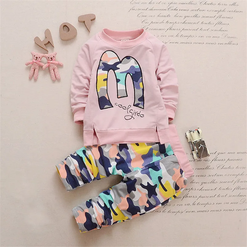 2017 модный весенне-летний Камуфляжный комплект детской одежды с мультяшной