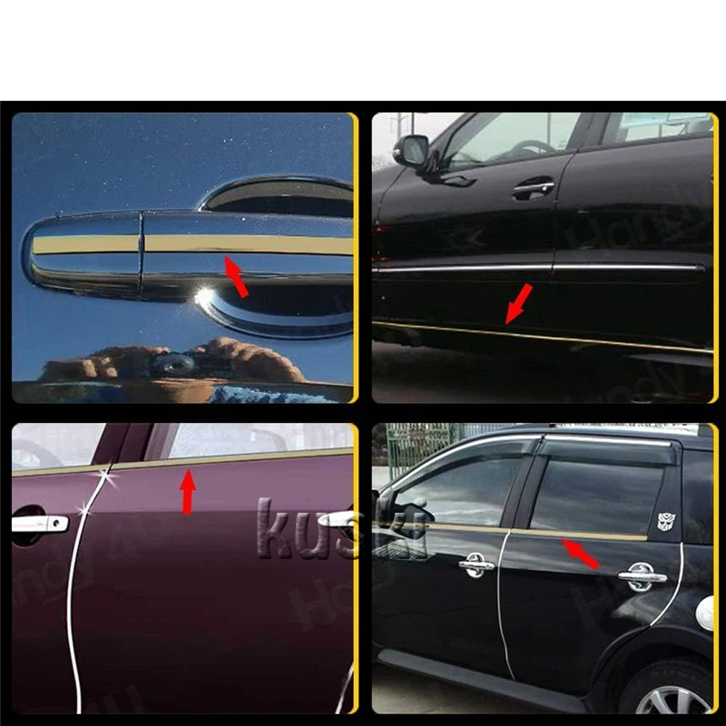 Автомобильная хромированная декоративная наклейка 6 8 10 15 20 22 25 30 мм для Kia Rio K2 Ceed