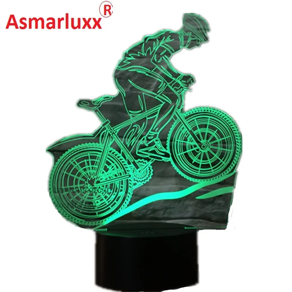 USB 3D светодиодный светильник для горного велосипеда Athlete Sport Lover ночные
