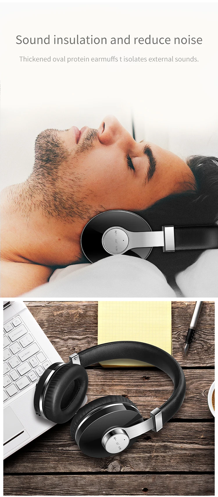 T9 Bluetooth наушники с активным шумоподавлением портативная беспроводная гарнитура и музыка с голосовым управлением