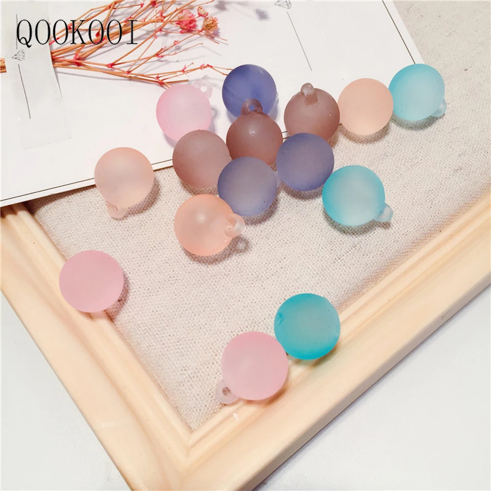 QOOKOO я 10 шт./упак. прозрачный Стекло круглый шар брелок кулон Смола DIY Craft Бусины