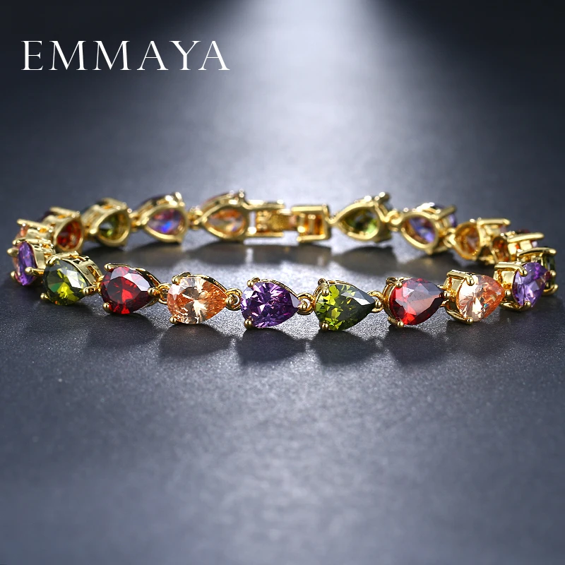 Модный многоцветный Браслет EMMAYA с цепочкой из фианита класса ААА золотистого