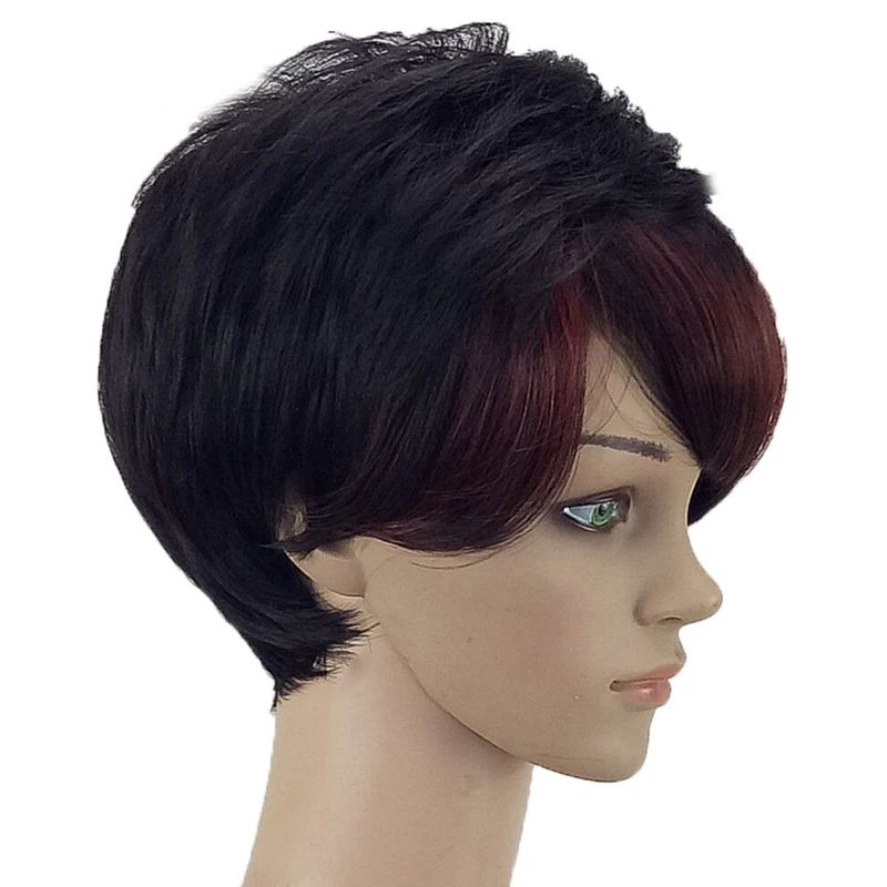 HAIRJOY Короткий Прямой полный парик для женщин и мужчин синтетический стул парики боковые челки термостойкие 5 цветов
