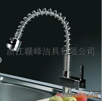 full pull out kitchen faucet copper hot and cold vegetables basin sink faucet nozzle spring dual water model