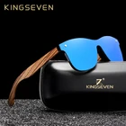 Солнцезащитные очки Мужские KINGSEVEN, черные солнцезащитные очки с деревянными поляризационными зеркальными линзами, ручной работы, UV400, 2021
