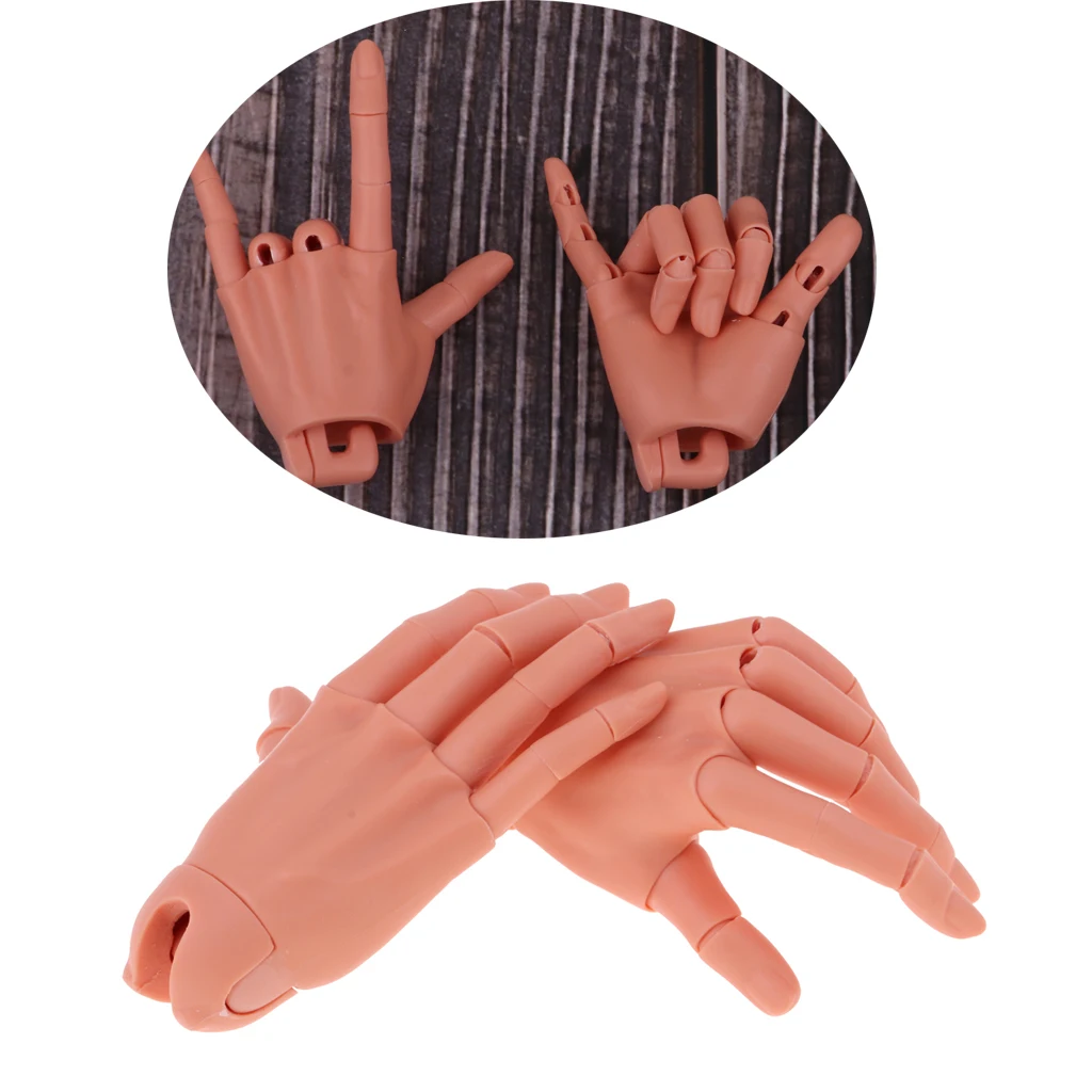 

AOD 1/3 BJD Doll Movable 15 Joints Hands for Supper Dollfie Doll Body Parts DIY Making Accessories Tan