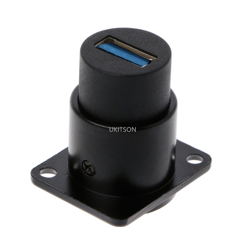 Black Color D Shape Metal USB3.0 Plug Female To USB2.0 Keystone Connector Mounting L Module Holder Bracket Adapter | Электроника