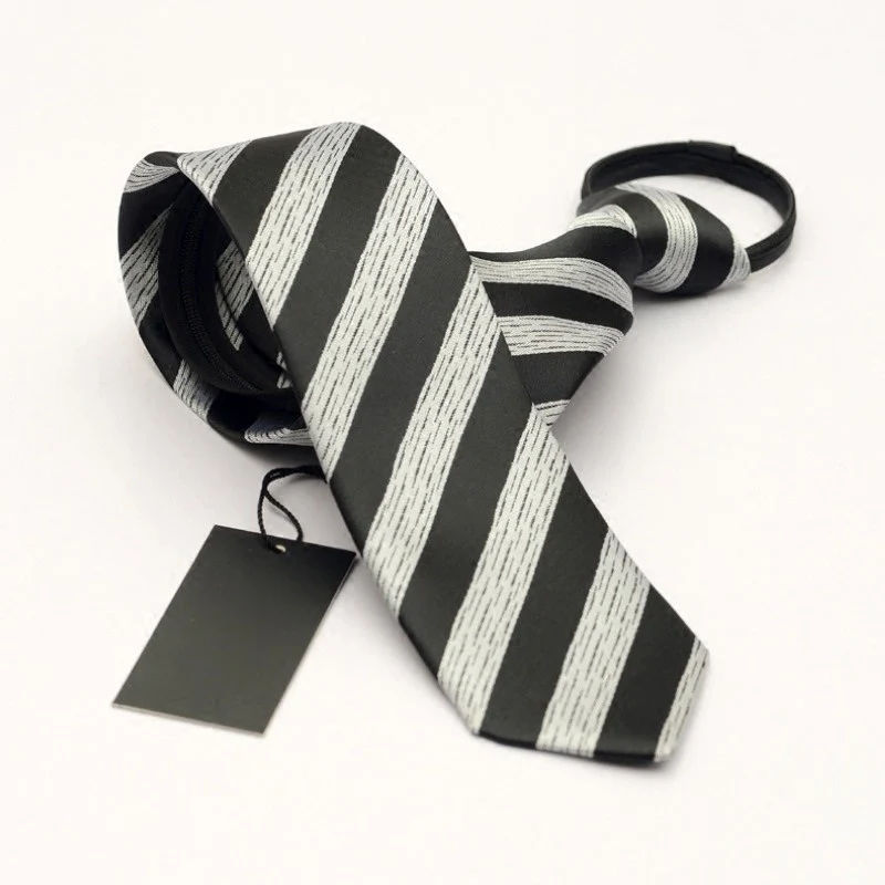 

Черный, Серый полосатый галстук на молнии, 6 см, простой мужской галстук, деловой костюм, свадебные галстуки, тонкий галстук