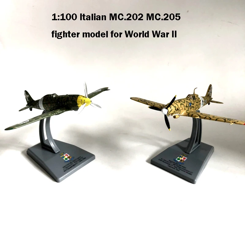 

Суперценность, редкая модель 1:100, итальянский MC.202 MC.205, модель бойца для второй мировой войны, модель самолета из сплава, Коллекционная модел...