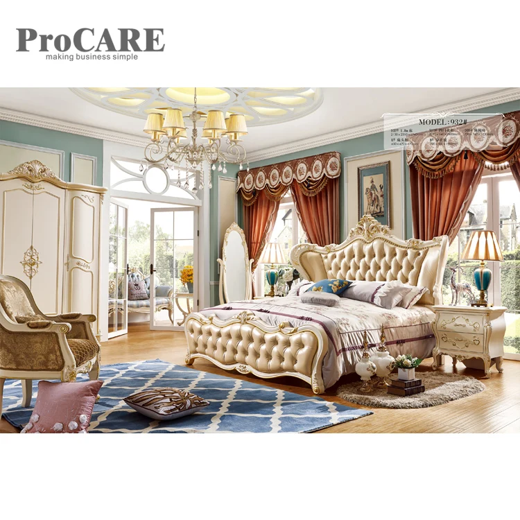 Деревянная кровать Королевский классический дизайн изголовье кровати