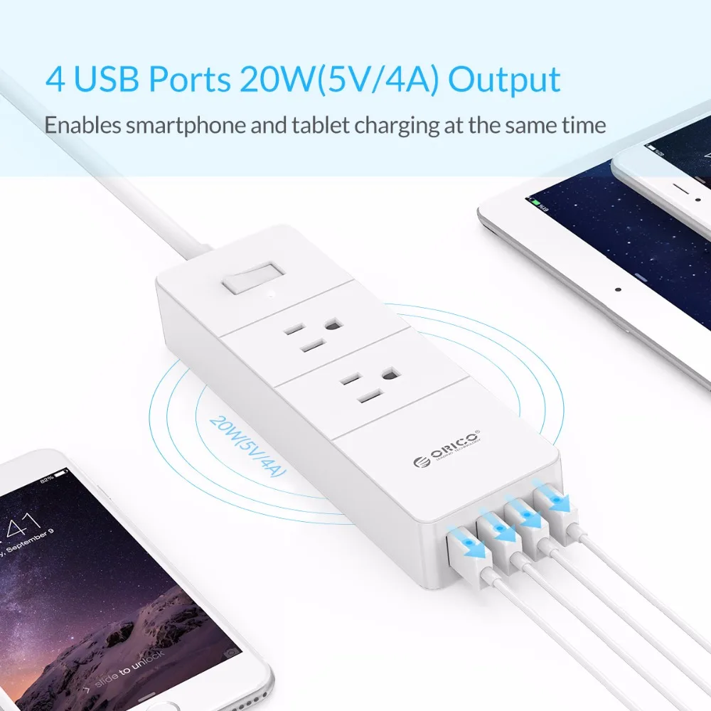 USB лента ORICO для путешествий с Умной зарядкой IC вашего телефона и других usb