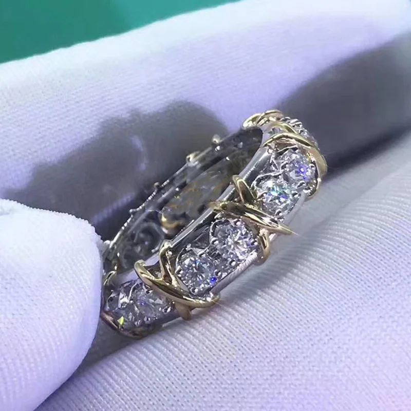 18 K 750Au золото Moissanite алмазное кольцо обручальное кольцо D Цвет VVS с национальным сертификатом MO-H100105