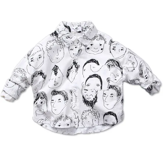 only shirt От 2 до 8 лет, новинка года, Весенняя модная свободная Удобная рубашка с рисунком для мальчиков 1 предмет, Детская рубашка с длинными рукавами Весенняя рубашка для мальчиков Одежда для детей - Цвет: only shirt