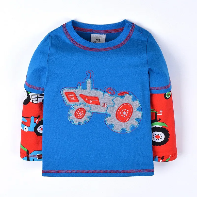 2018 Топ брендовые топы с длинными рукавами для маленьких мальчиков осенняя
