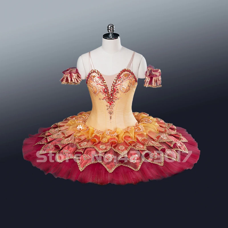 

Adult Child Professional Ballet Tutus Red Ballerina Costumes Girls Ballet Stage Swan Dress Pancake Tutu Women Ballet Dress B1258