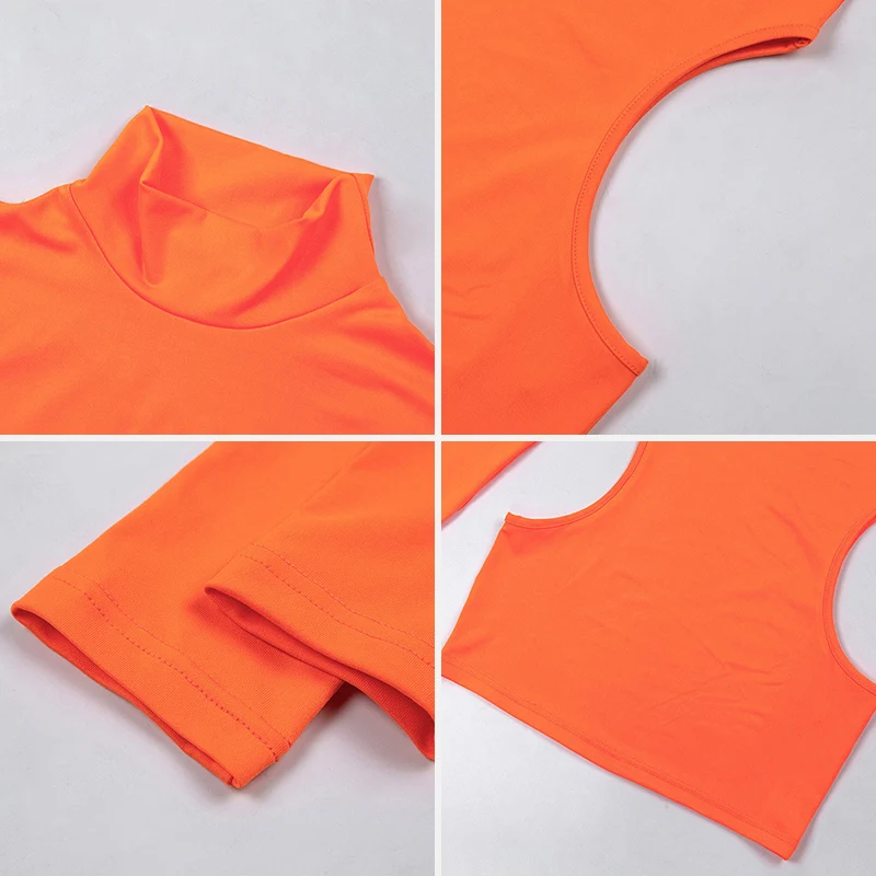 Winter Women Turtleneck Dresses Autumn Sexy Bodycon Long Sleeve Solid Neon Green Orange Mini Pencil Dress For Female | Женская одежда