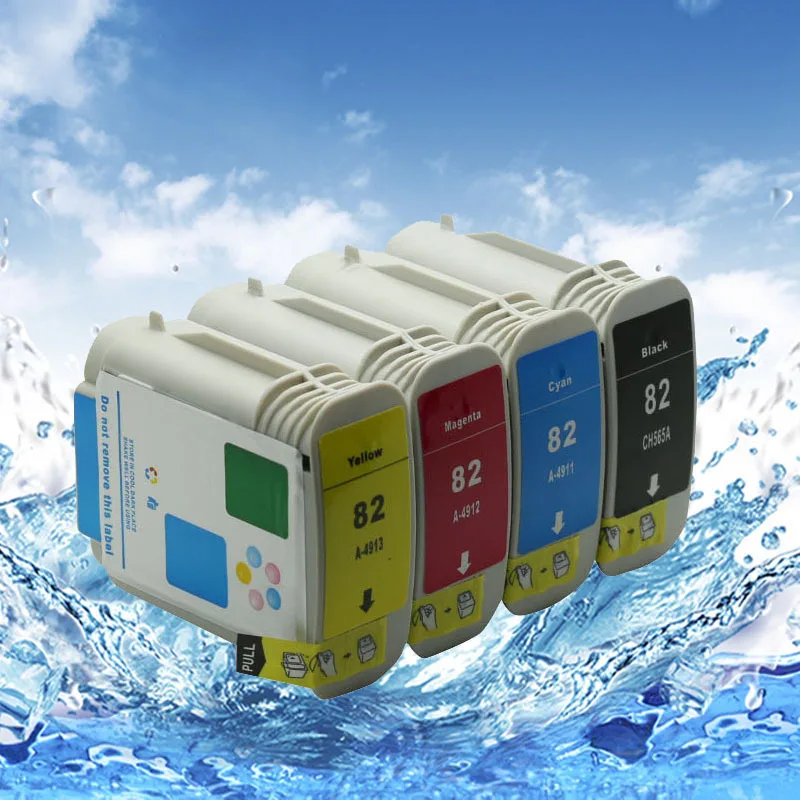 4 цвета 1 комплект совместимый картридж hp 82 ch565a для принтера Designjet 10ps/120nr /500/500