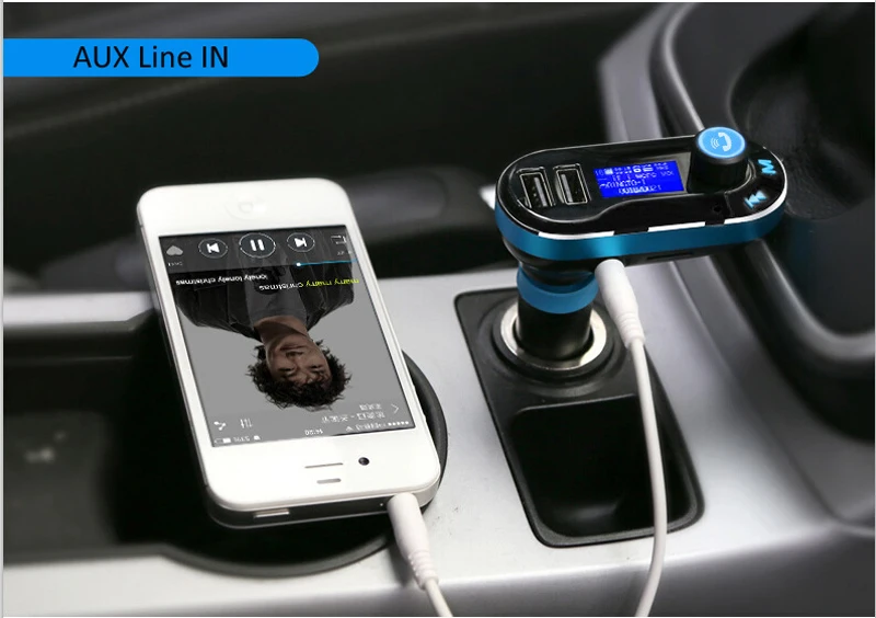STOD Dual USB Автомобильное зарядное устройство 2.1A AUX fm-передатчик U диск SD карта Mp3 плеер для iPhone 5S 6S 7 Plus samsung Xiaomi huawei аудио