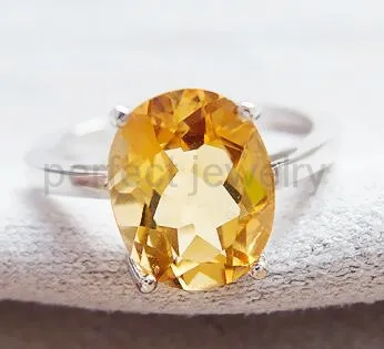 Кольцо из натурального цитрина для мужчин и женщин 925 карата|citrine ring|rings free shippingring