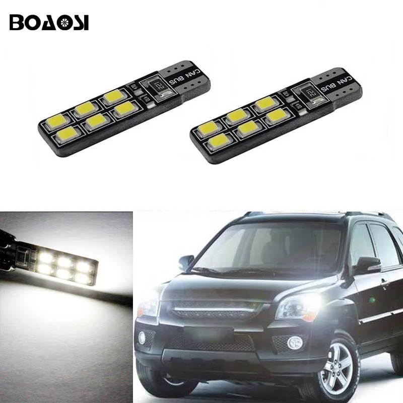 BOAOSI 2x led T10 w5w canbus безотказная Автомобильная ширина лампы светильник для Kia sportage rio k2 k3 k5 ceed cerato sorento