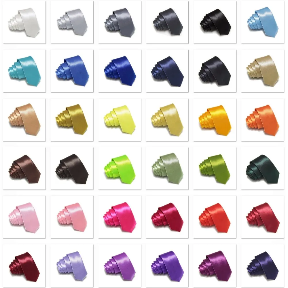 Однотонный Тонкий галстук тонкие галстуки для мужчин модный из полиэстера