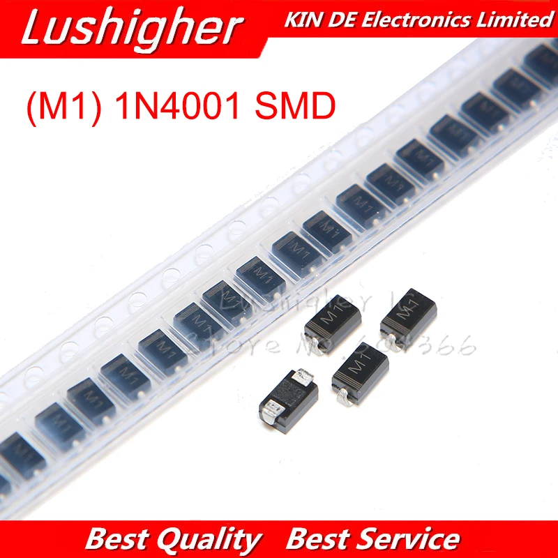 100 шт. 1N4001 M1 IN4001 SMA 1A 50V SMD выпрямительный диод Шоттки|diode rectifier|smd diodediode 1a |