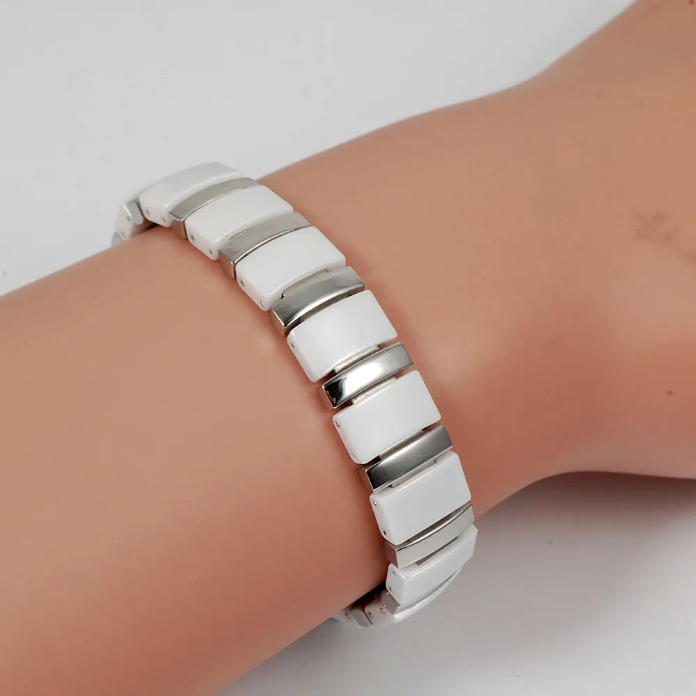 Wollet ювелирные изделия Женщины Мужчины био магнитный белый керамический браслет