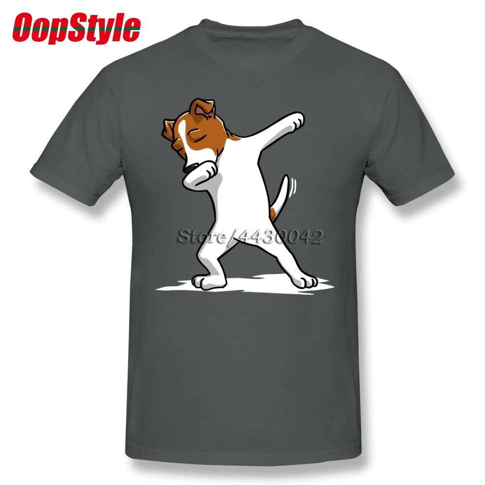 Funny Dabbing Jack Russell Terrier Dog T-shirt For Men Dropshipping Summer Short Sleeve Cotton Plus Size Custom Team Tee 4XL 5XL | Мужская