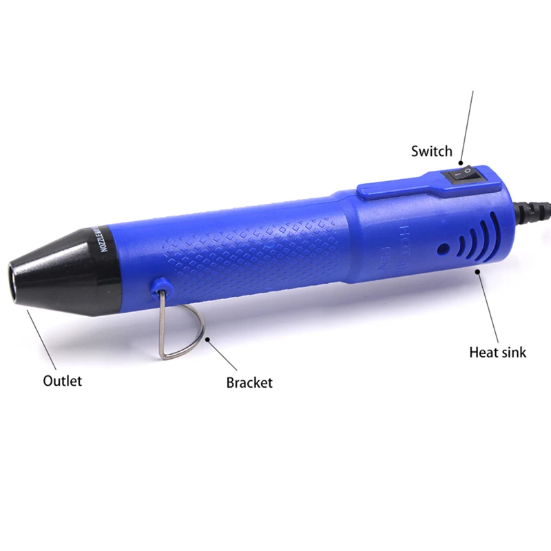 blue black 110v Тепловая ручка 110 В Тепловая пушка горячего воздуха для дома DIY 110 в разъем электроинструменты нагревательная фиксация - Цвет: blue black 110v