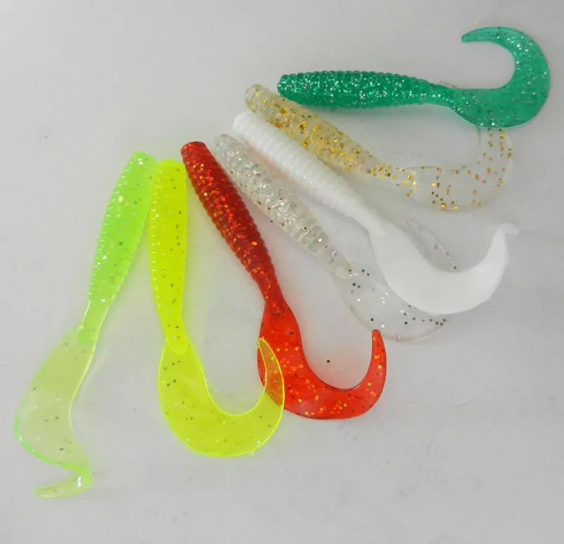 10pcs/lot Soft PVC Material 1.8g 6.5cm Curly Tail Fish Lure Bait Carp Fishing Tackle | Спорт и развлечения