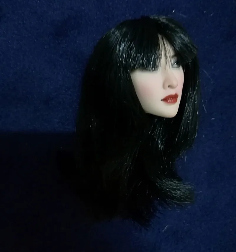 1/6 женские черные длинные волосы с головой вампира|Игровые фигурки и