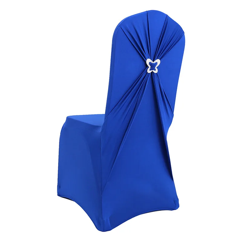 SunnyRain 4/6-pieces Spandex Folding Chair Covers for Wedding White Stretch Cover Elastic Bowknot Back Decoration | Дом и сад