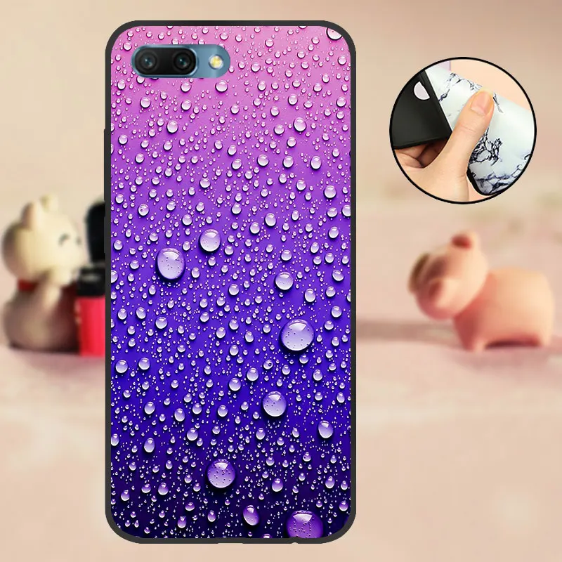 Чехол для huawei Honor 10, задняя крышка 5,84 дюйма, Черный Силиконовый ТПУ чехол для телефона, бамперы для huawei Honor 10, милые черные матовые чехлы