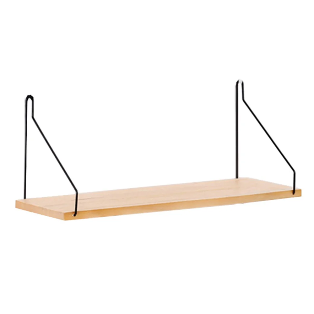 SHGO-Nordic Wooden Wall Shelf Iron Partition Board Bedroom Tv Hanging Storage Rack For Home And Living Room | Обустройство дома