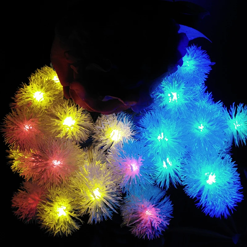 YIYANG Snowball RGB светодиодная гирлянда снежные хлопья огни батарея Вечеринка