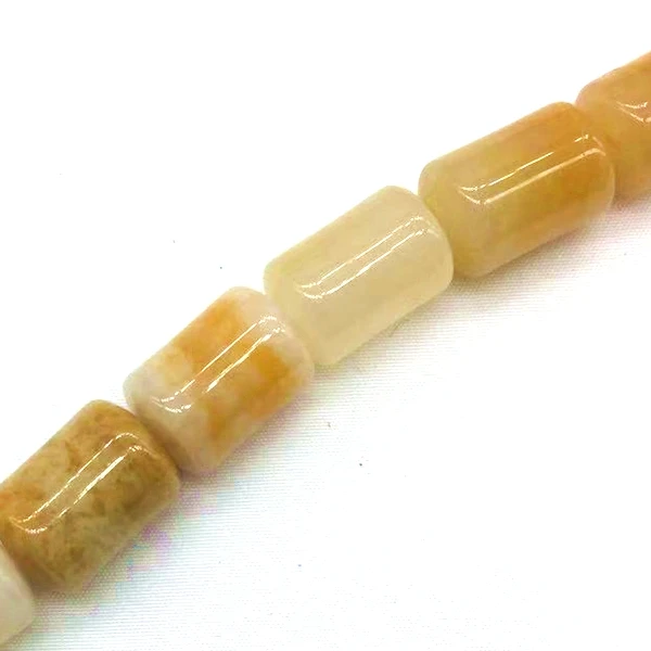 yellow jade Новые каменные трубчатые бусины цилиндрическая круглая колонна гладкая бусина Размер 10 мм 10x14 мм 15 дюймов DIY ювелирных изделий - Цвет: yellow jade