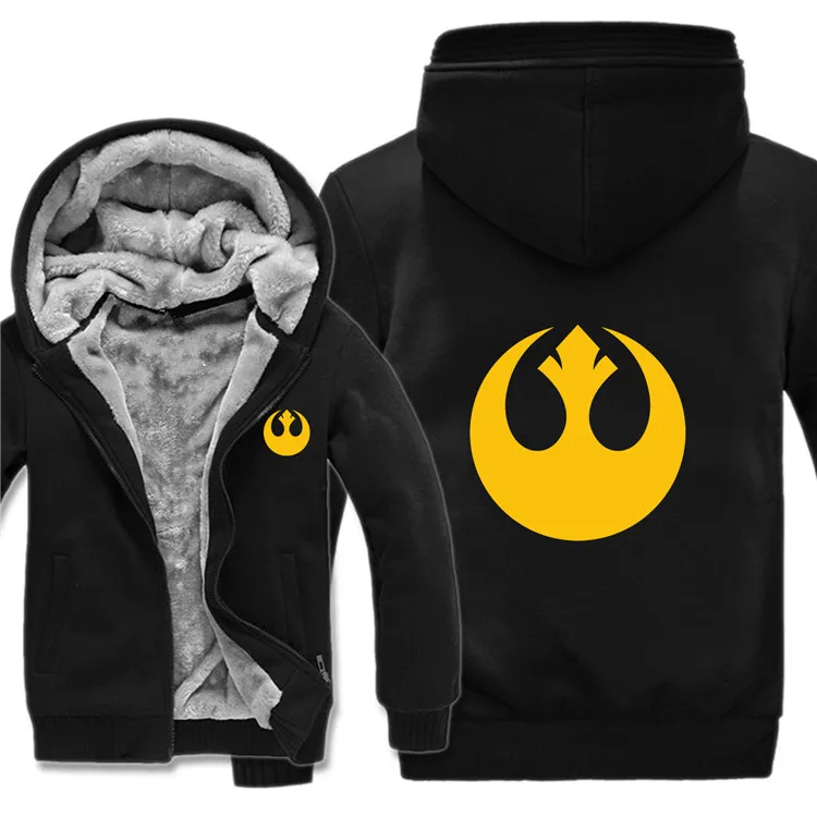 Толстовки Star Wars, утепленная куртка с логотипом Rebel Alliance, худи на молнии, Зимние флисовые свитера с логотипами