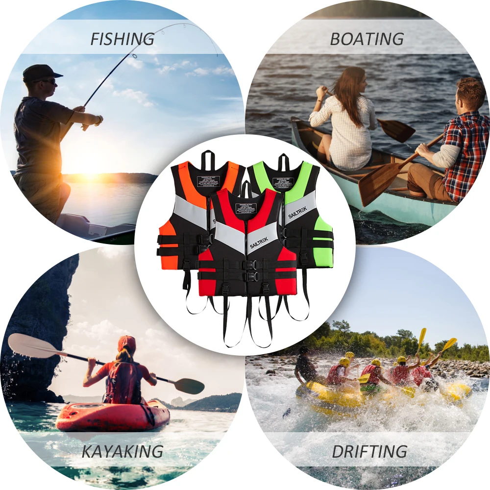 Спасательный жилет из неопрена для взрослых водных видов спорта рыбалки