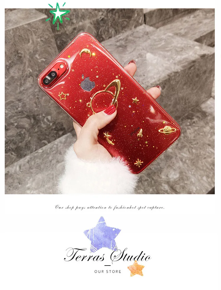 Роскошный блестящий милый чехол для телефона Space Planet для iPhone X, XR, XS, MAX, 6, 6 S, 7 Plus, прозрачная Мягкая силиконовая задняя крышка для iPhone 7, 8 Plus