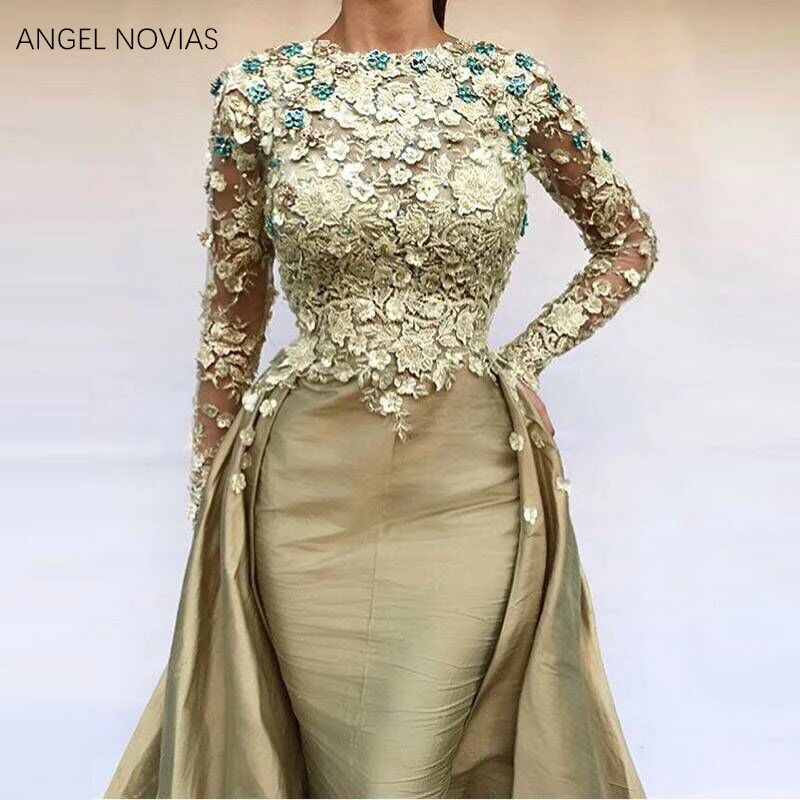 

Long Sleeves Muslim Evening Dress 2021 kaftan Dubai Formal Evening Gowns Dresses Vestido Formatura Longo