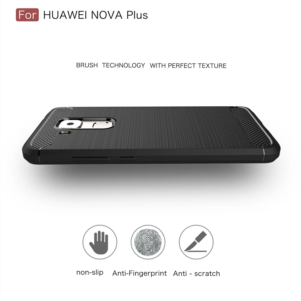 Для Huawei Nova Plus Телефон Случаях Роскошные Матовый Углеродного Волокна Case Обложка