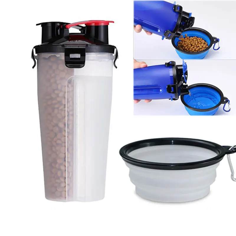 Портативная чашка 2 в 1 для Кормления Собаки домашних животных кошачья еда