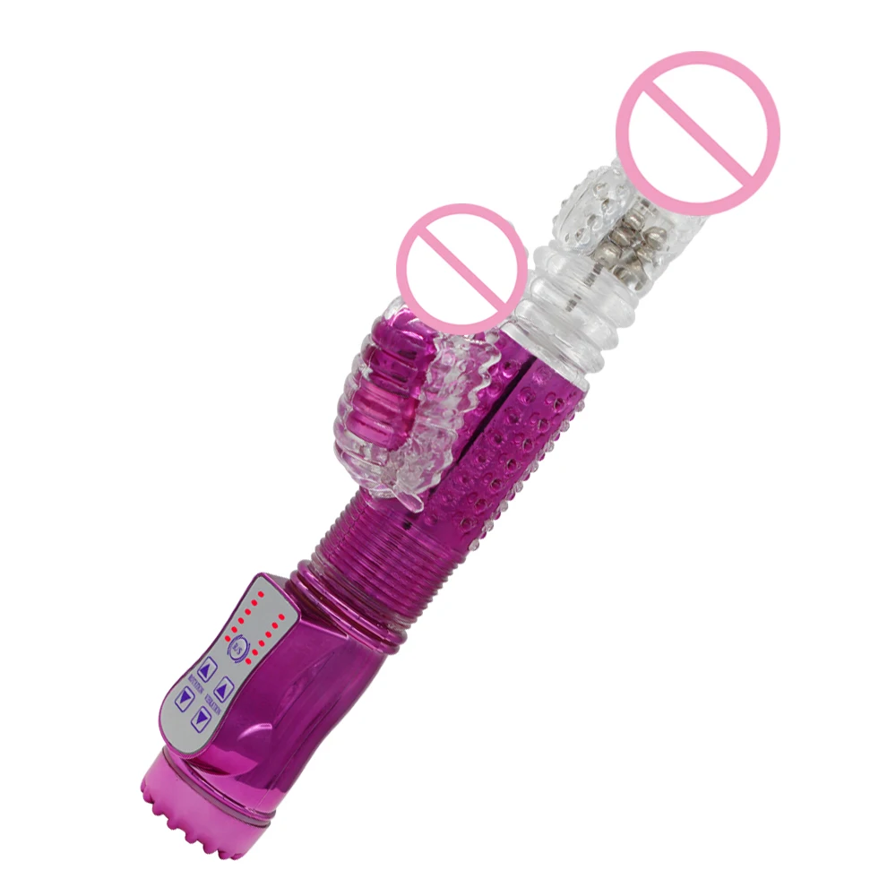 USB зарядка G Spot вибратор Телескопический вращающийся шарик стержни 16 частотный